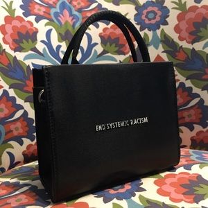 Brandon Blackwood ESR mini tote in black satin